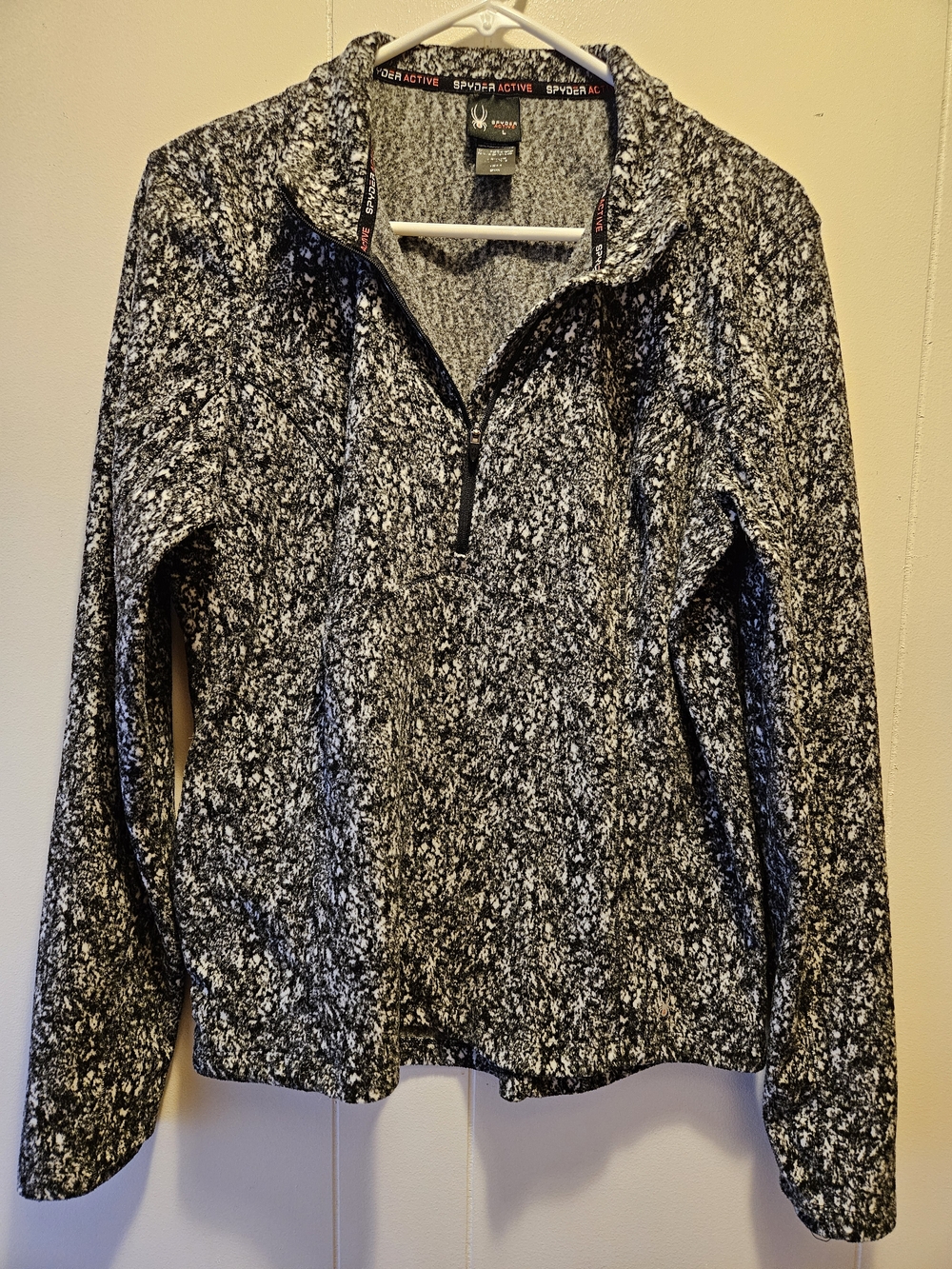 Spyder|Women's Black & White Marled Half-Zip Hoodie|Sz LG